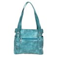 thumbnail image 3 of Zzfab Double Handles Faux Leather Handbag with Multi-Pockets & Hidden Lock Turqoise, 3 of 5