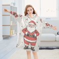 thumbnail image 5 of FORMRS Wearable Blanket Hoodie with Sleeves for Kids Cozy Flannel Sweatshirt, Beige Christmas Santa, 5 of 7