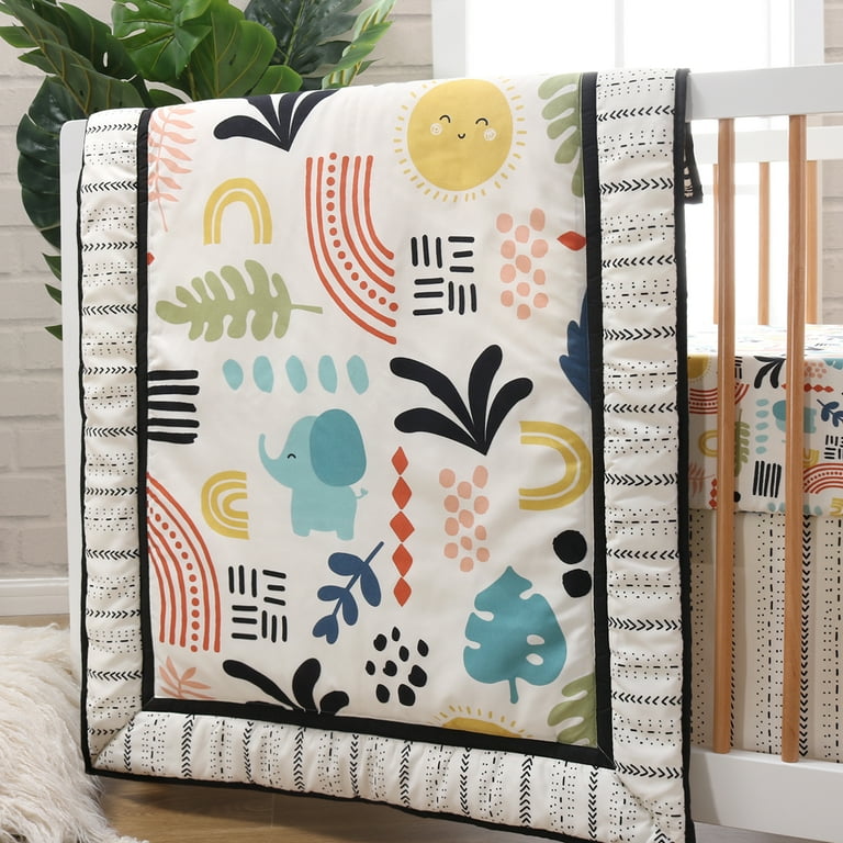 The Peanutshell Boho Story Crib Bedding Set for Baby Boys or Baby Girls 3 Piece Nursery Set