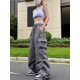 thumbnail image 5 of Pantalones de chándal holgados de estilo hip hop para mujer, con bolsillos grandes, cintura alta y cordón, estilo harén, 5 of 5