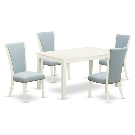 Pemberly Row 5-piece Wood Dining Room Set in Linen White