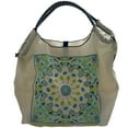 thumbnail image 4 of Bolso de mano de lona con bordado de flores de anacardo para mujer, bolso cruzado de nailon, bolso de hombro portátil plegable, 4 of 6