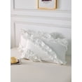 thumbnail image 2 of Move Over White Ruffled Pillowcases King, Boho Chic Pillow Cover Set of 2, Washed Microfiber Ruffles Pillow Case, 2 of 5