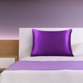 thumbnail image 2 of 19mm Violet Silk Pillowcase for Hair Skin Queen/20x30in Pillow Case with Zip Unique Bargains Funda de Almohada, 2 of 6