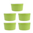 thumbnail image 1 of EeaseMX 5 cuencos de cerámica para hornear, resistentes a altas temperaturas, de mimbre, sin asas, para postre, pequeños, para cocina casera (verde), 1 of 7