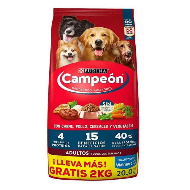 Alimento para Perro Purina Campeón Todo Los Tamaños Sabor Carne 20 kg