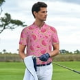 thumbnail image 5 of Balery Watermelon Printed Men’s Short Sleeve Polo Shirt, Midweight Men's Shirt,Golf Polo shirts -3X-Large, 5 of 8