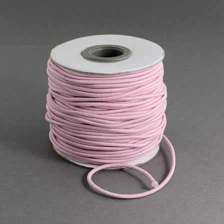 Round Elastic Cord with Nylon Outside and Rubber Inside Pink 2mm about 43.74 yards(40m)/roll