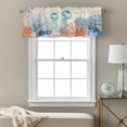 thumbnail image 3 of Summer Ocean Valance Curtain Blue Jellyfish Orange Corals Shells Starfish Retro Window Valances Rod Pocket Short Curtains Window Treatments for Kitchen Bedroom Bathroom Laundry 42" x 18", 3 of 9