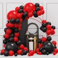 thumbnail image 1 of Kit de arcos con forma de guirnalda con globos YMSZ, rojo y negro, 134 piezas, decoración de fiesta, 1 of 7
