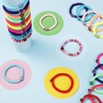 thumbnail image 3 of 24 pulseras coloridas de la amistad con letras y corazones y sonrisas, pulseras de surfista, pulseras elásticas con cuentas para niños, 3 of 3