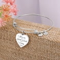 thumbnail image 4 of Bless Me Christian Heart Bangle - Heart Bangle Bracelet - Silver/Gold color, Personalized Engraving Option, 4 of 5