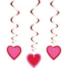 26" Hanging Hearts Valentine Decorations, 3-Count (Pack of 3)