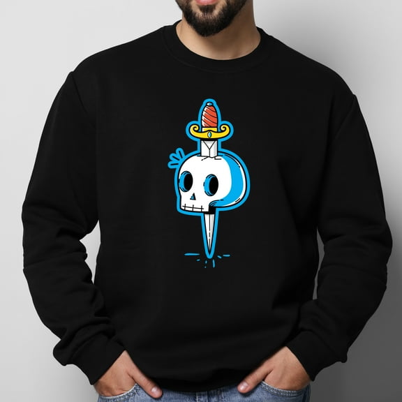 Funny Skeleton Design Men's and Big Men's Crewneck Sweatshirt,Sizes S-2XL