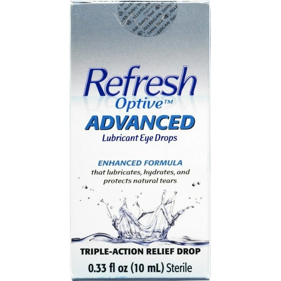 Refresh Optive Lipid Lubricant Triple-Action Relief Eye Drop 0.33oz, 2-Pack