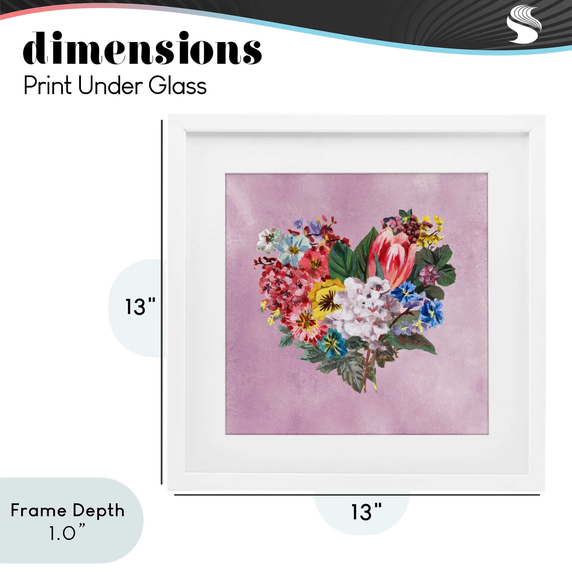 Stupell Industries Heart Shaped Garden Blooms White Framed Print Under Glass, design by Melissa Wang