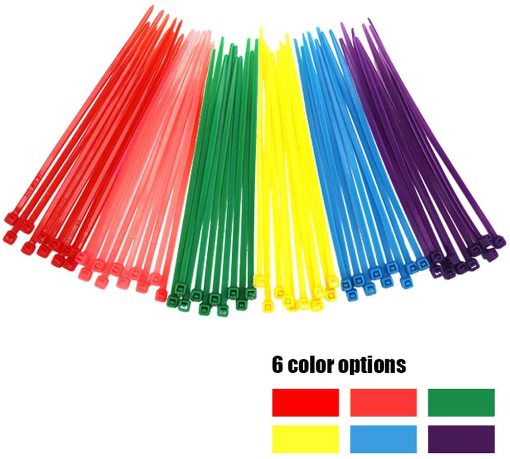 Zip Ties Color 4'',480 Pcs Cable Ties Colored Assorted Self-Locking Nylon Small 