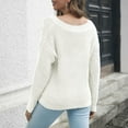 thumbnail image 6 of Fesfesfes Women Sweaters Hollow V-neck Sweater Women Sweaters Loose Fall And Winter Long-sleeved European And American Knitted Sweaters New Tops on, 6 of 7