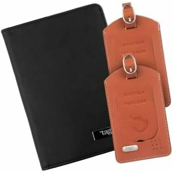 DOLPHIN Smart Leather Passport Holder Tracker with 2 Smart Luggage Tags, Passport Wallet and Bag Tags for Luggage with Bluetooth-based GPS Tracker, Anti-Lost-&-Theft Travel Accessories, Black - tag8