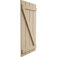 thumbnail image 3 of Ekena Millwork 23 1/2"W x 60"H Rustic Four Board Spaced Board-n-Batten Rough Cedar Faux Wood Shutters w/Z-Board (Per Pair), Primed Tan, 3 of 10