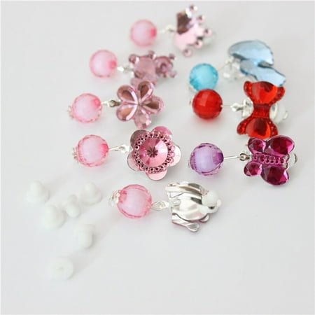 

7 Pairs Lovely Kids Clip-on Earrings Girls Play Ear Clip Decorations Party Favors (Acrylic)