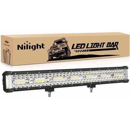 Nilight Side Shooter Light Bar 20 Inch Triple Row Spot Flood Combo Work Off-Road Lighting on Truck SUV ATV UTV