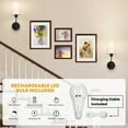 thumbnail image 4 of NookNova 2-Light Battery Operated Wall Sconces，Dimmable Rechargeable Battery Powered Wall Lamp Fixture Wireless LED Antique Brass Wall Lights with Frabic Shade For Bedroom Living Room, 4 of 7