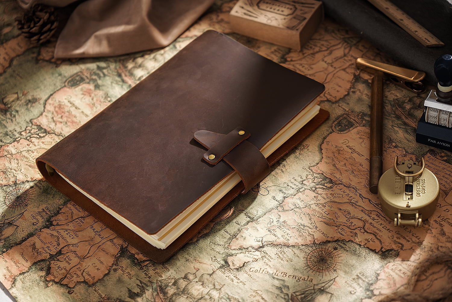 KISSKI·H Olvido A5 Leather Journal Notebook, Travelers