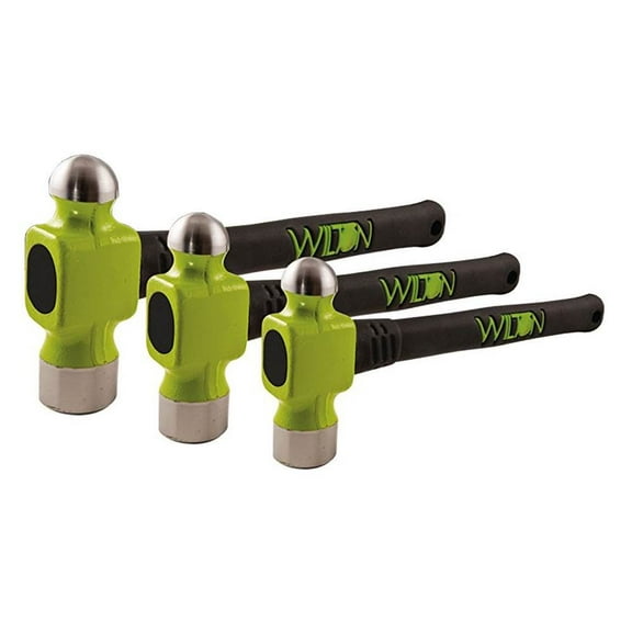 Wilton BASH 3 Piece Unbreakable Handle Steel No Slip Grip Ball Peen Hammer Kit