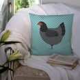 thumbnail image 3 of Carolines Treasures BB8009PW1414 Jersey Giant Chicken Blue Check Fabric Decorative Pillow, 14 x 14 in., 3 of 4