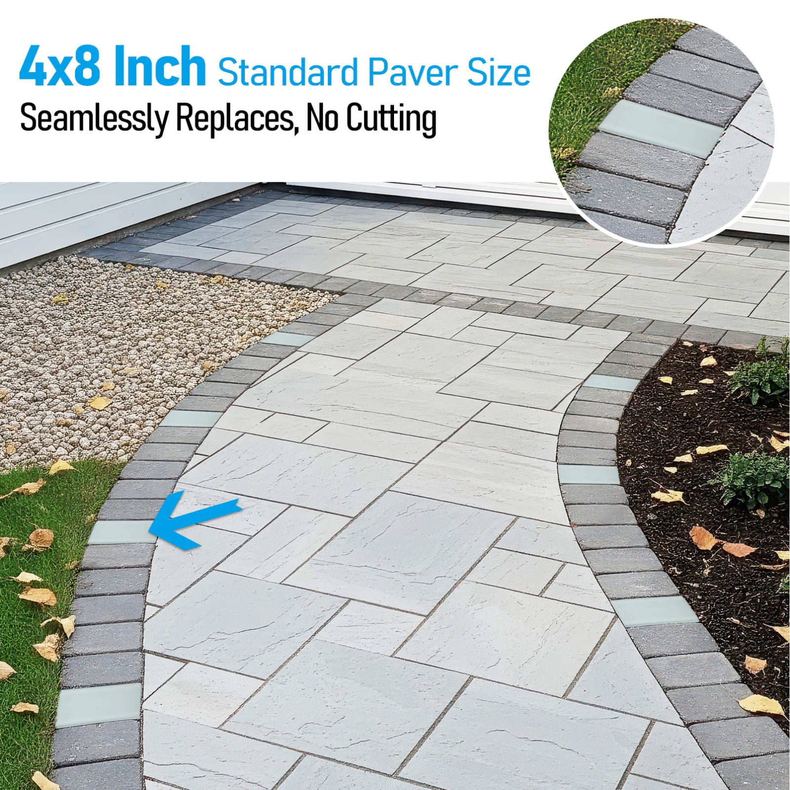 2 Pack 4×8 Inch 2W Low Voltage 5CCT Paver Light, IP67 Glare-Free Brick Light, Drive-Over Safe LED Landscape Light, 12-24V AC/DC Hardwired Pathway Light