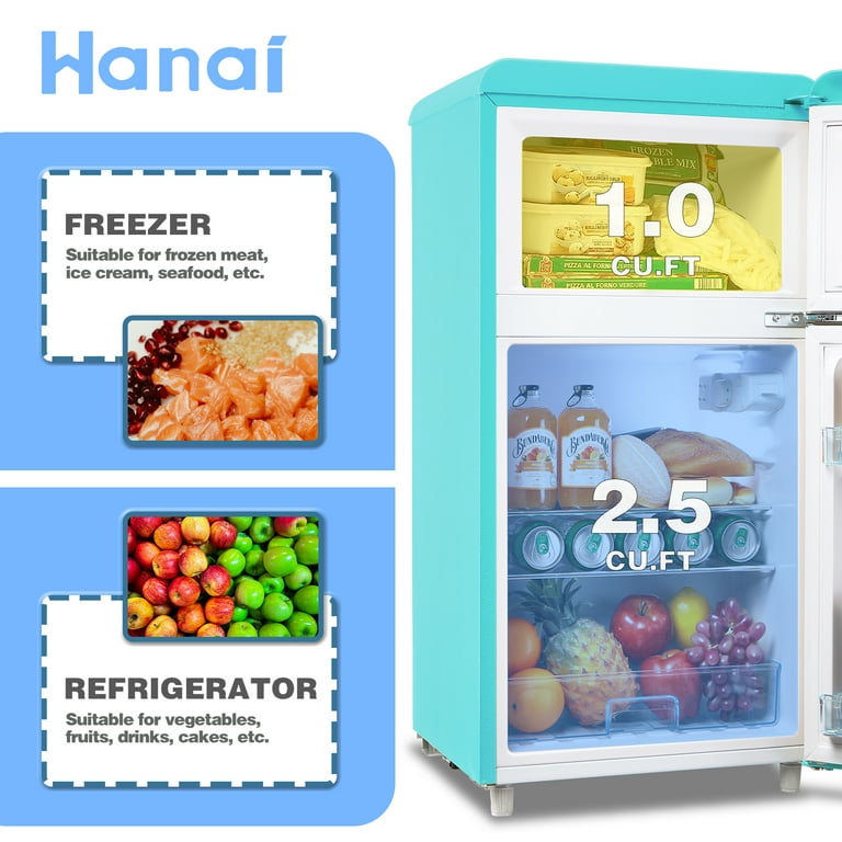 vanimimiページ WANAI 3.5 Cu.ft Mini Fridge with Freezer, 2 Door, 7 Level