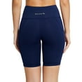 thumbnail image 6 of BALEAF Biker Shorts Women Yoga Gym Workout Spandex Athletic Running Volleyball Tummy Control Compression with Pockets 8" Navy Blue Size XXL, 6 of 7