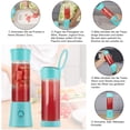 thumbnail image 3 of Portable Smoothie Maker Mixer USB Rechargeable Juicer Mini Stand Mixer with 6 Sharp Stainless Steel Blades, 480ML, 3 of 7