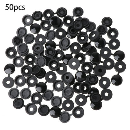 

OOKWE 50Pcs Hinged Plastic Screw Cover Fold Cap Button For Furniture Decorative Cover