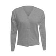 thumbnail image 3 of jtjvou Women's Knit Cardigans Long Sleeve Lightweight Button Down Sweaters Business Casual Cropped Open Front Cardigan Gray L, 3 of 5