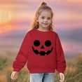 thumbnail image 2 of Toddlers' Long-Sleeve T-Shirts Long Sleeve Hooded Blouse Fall and Winter Middle Big Girls Boys Heart Print Long Sleeve Top Sweater Red 3 Years, 2 of 4
