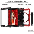 thumbnail image 4 of iPad 6th / 5th Generation Case with PET Screen Protector, iPad Pro 9.7 / iPad Air 2 Case, Dteck Heavy Rugged Full Body Shockproof Protective Cover with Kickstand/ Should Belt /Pencil Holder,Red, 4 of 6