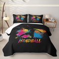 thumbnail image 2 of Feelyou Watercolor Basketball Twin Quilt Set for Boys, Graffiti Handball Sport Twin Coverlet Set, 2pcs, 2 of 7