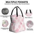 thumbnail image 3 of Geometric Flower and Mandala Pink Drawstring Insulated Lunch Bag for Women, Stain-Resistant Large Lunch Tote with Multi-Pockets for Work Office, 3 of 6