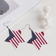 thumbnail image 5 of Leather Earrings America Flag Decorative Star Faux Leather Earring Lightweight Dangle Drop Earrings For Women, 5 of 6