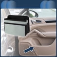 thumbnail image 2 of Unique Bargains Car Trash Can Hanging Car Door Back Seats Fabric Trash Bin Silver Tone Gray 1pcs, 2 of 6