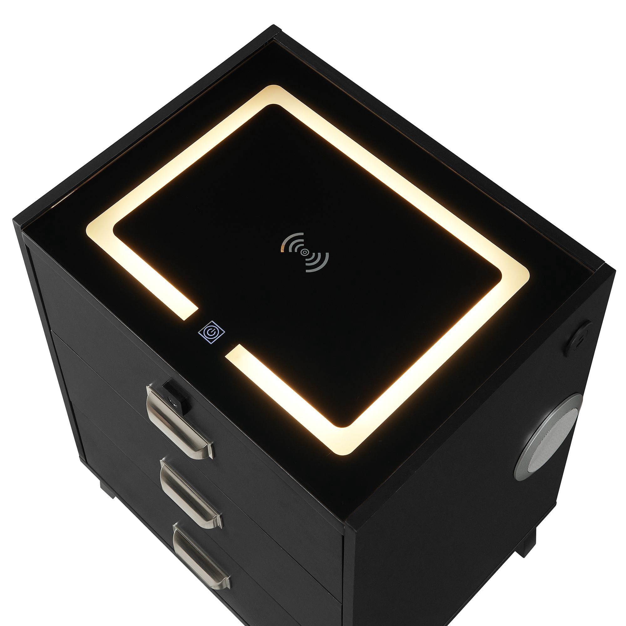 Picket House Furnishings Azura Nightstand with Electronic Features in Black