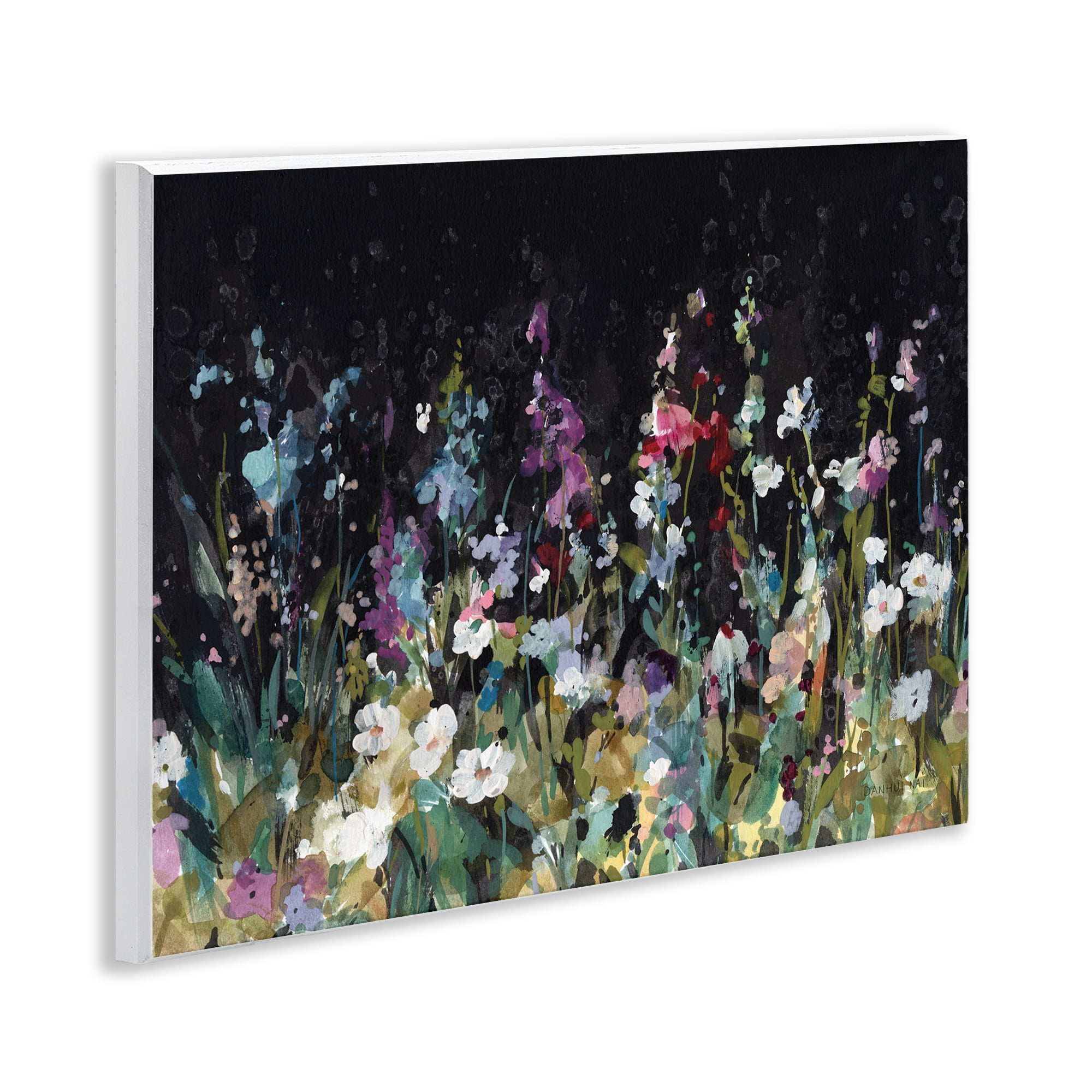 Stupell Industries Dark Garden Meadow Plants & Flowers Painting Unframed Art Print Wall Art, 14 x 11