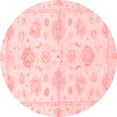 thumbnail image 1 of Ahgly Company Machine Washable Indoor Round Oriental Red Traditional Area Rugs, 6' Round, 1 of 4