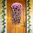 thumbnail image 4 of Guirnalda colgante de flores artificiales de violeta con orquídeas de seda, arreglo floral decorativo reutilizable para bodas, eventos, decoración del hogar y jardín., 4 of 6