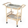 thumbnail image 1 of Butler Selena Grey & White Rattan Bar Cart, 1 of 8