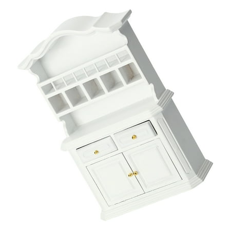 LULULION 1Pc Small Display Cabinet Wooden for Mini House Decor and Ornament