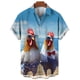 thumbnail image 3 of Camisa hawaiana elegante de manga corta con estampado de pollo de playa para hombre, estilo Harajuku Y2k, ropa informal de uso diario de gran tamaño, 3 of 4
