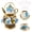 Multiple Colors, variant on 20-Piece Afternoon Tea Ceramic Teaware Set - Includes Teapot, Teacups, Tea Tray, Teaspoons, and Metal Stand. Portable Storage,for Home Use or as a Gift for Guests